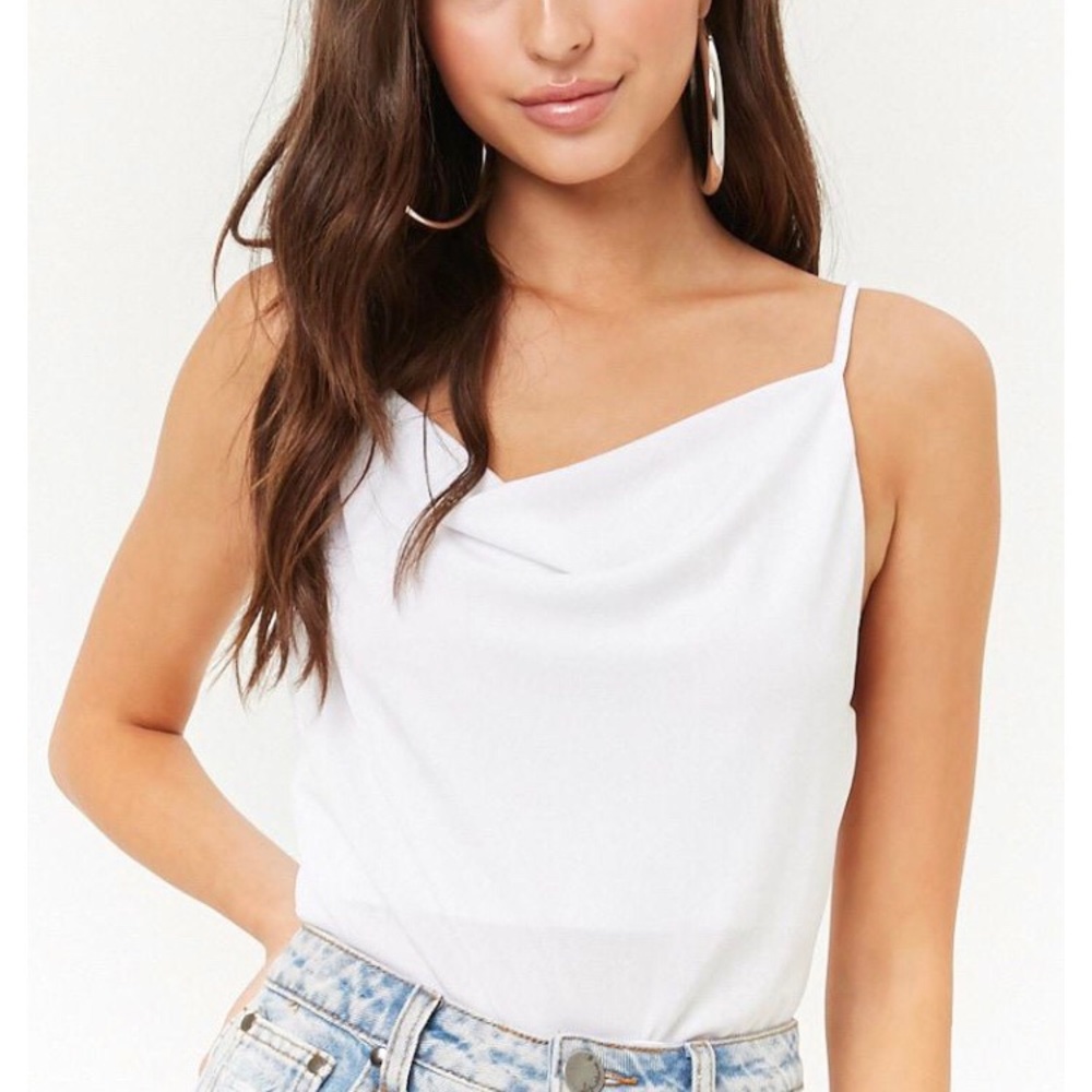 Emory Park White Cowl Neck Cami Tank Top